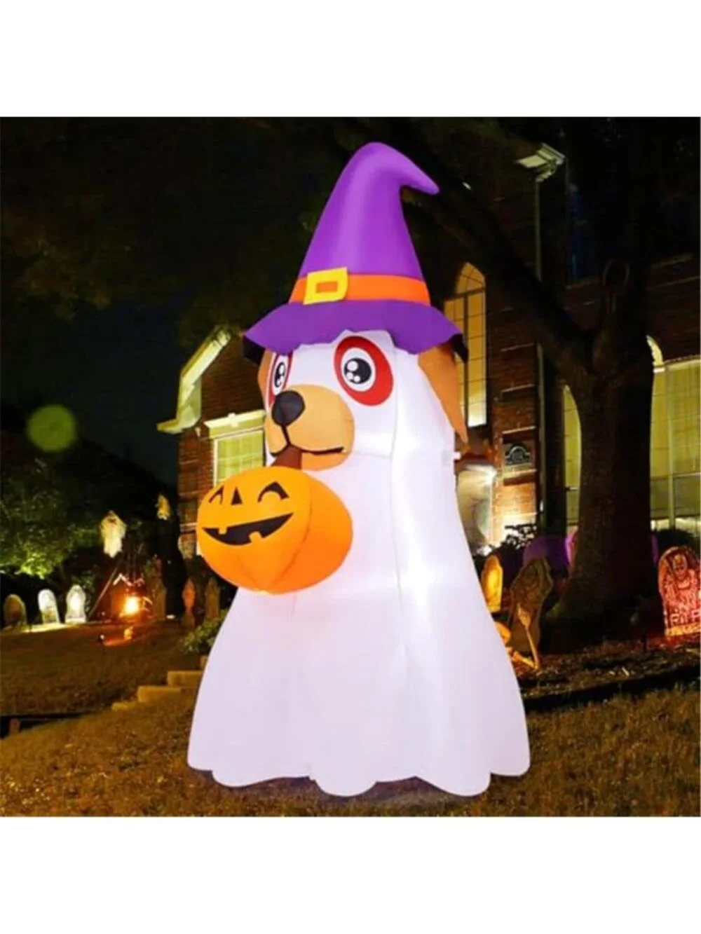 6.2 FT Halloween Inflatables Dog Outdoor Decorations Blow Up Yard Cute